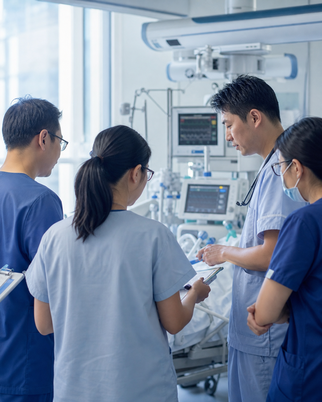 ICU 多学科团队在床旁共同讨论